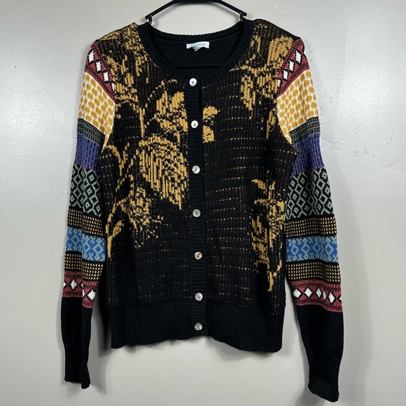 Sundance Floral Button Down Cardigan Size Medium - Picture 2 of 7